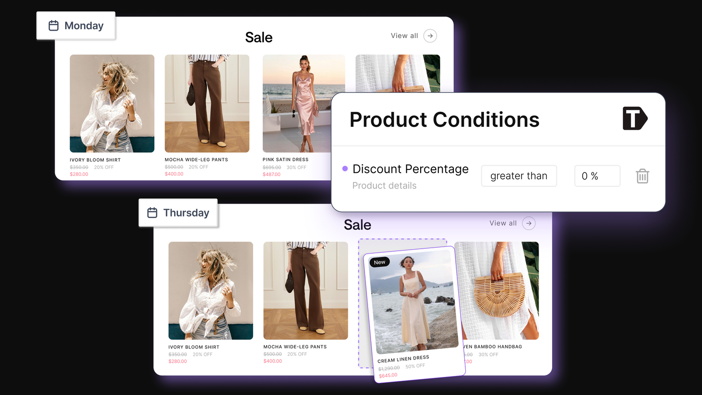 The right products, updated automatically