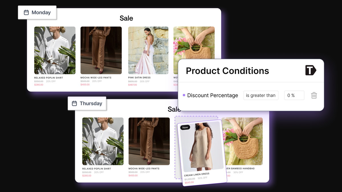 The right products, updated automatically